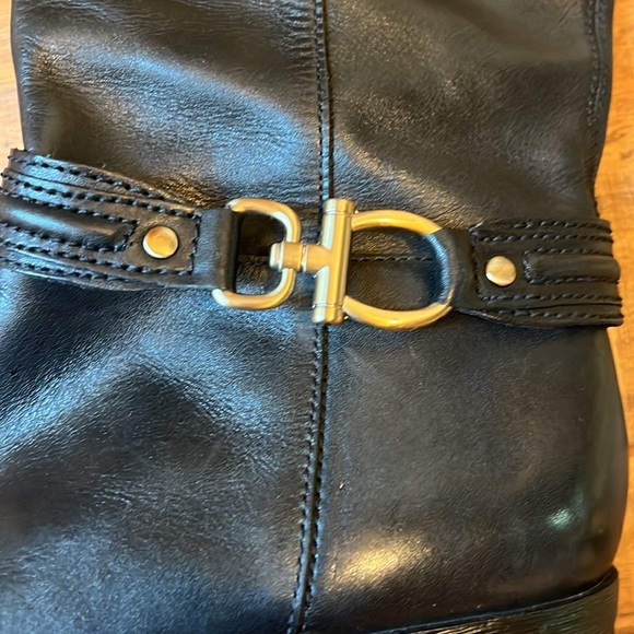 Bandolino Coloradee Black Leather Harness Riding Boots 10 Classic Equestrian - Picture 2 of 9